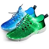 Shinmax Light Up Shoes,Fiber Optic LED Shoes for Women Men USB Charging Dancing LED Sneakers Flashing Shoes Glowing Luminous Trainers for Festivals,Christmas,Halloween and Parties White