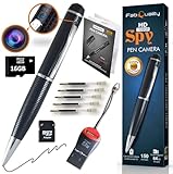 fabquality Hidden Spy Camera Pen 1080p | Nanny Camera Spy Pen Full HD Loop Recording or Picture Taking | Wireless Hidden Security Cam with Wide Angle Lens, Discrete Rechargeable