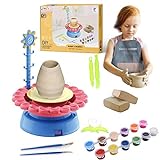 BuddynBuddies- 2021 Newest Upgraded Pottery Studio USB Charger, Clay Pottery Wheel Craft Kit for Kids Age 8 and Up, Air Dry Sculpting Clay and Craft Paint kit for Kids, Educational Toy for Kids (Blue)