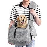 Ownpets Pet Sling Carrier, Fits 15 to 25lbs Extra-Large Dog/Cat Sling Carrier Reversible and Hands-Free Dog Bag with Adjustable Strap and Pocket Shoulder Pad for Outdoor Travel Hiking