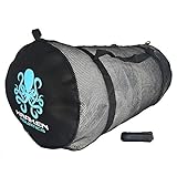 Kraken Aquatics Mesh Dive Duffle Bag with Shoulder Strap | for Scuba Diving, Snorkeling, Spearfishing, Freediving, Swimming, Beach and Sports Equipment | X-Large