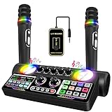 Portable Karaoke Machine with 2 Karaoke Microphones Wireless Audio Interface Home Use Indoor Outdoor Party Singing, Live Streaming with PC, Smartphone (S900)