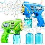 JOYIN 2 Kids Bubble Gun with 2 Bottles Bubble Refill Solution, Bubble Guns Kids 4-8, Bubble Machine Gun for Toddlers 1-3, Bubble Gun Blaster Party Favors, Summer Toy, Outdoors, Easter, Birthday Gift