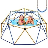 Jugader Upgraded 10FT Climbing Dome with Canopy and Swing, Dome Climber for Kids 3 - 10, Weight Capability 800LBS, 3-Year Warranty, Rust and UV Resistant Steel
