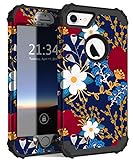 Hocase iPhone 8 Case iPhone 7 Case, Shockproof Protection Heavy Duty Hard Plastic+Silicone Rubber Bumper Full Body Protective Case for iPhone 8, iPhone 7 (4.7-Inch Display) - Creative Flowers