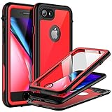 BEASTEK for iPhone 8 / iPhone 7 Waterproof Case, CRE Series IP68 Shockproof Case with Built-in Screen Protector Dustproof Protective Cover, iPhone 8 / iPhone 7 (Red)