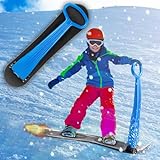 Fold-Up Snow Sled with Handle,Toddler Ski Scooter with Handlebar, Winter Toys Snow Sled Board for Outdoor Sports, Plastic Sleds for Use on Snow & Grass,Snowboard for Kids Toddlers Teenagers, Blue