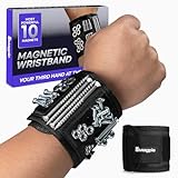 Magpie Magnetic Wristband - 10 Extremely Powerful Magnets for Holding Screws, Nails and Drill Bits, Made of Enhanced Nylon for Lightweight and Durability, For Men/Dad/Husband/DIY