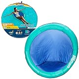SwimWays Spring Float Papasan Pool Lounger for Swimming Pool, Inflatable Pool Floats Adult with Fast Inflation for Ages 15 & Up, Aqua