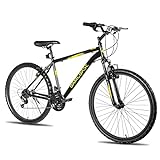 BAMCBASE Mens and Womens 26 Inch Mountain Bike with 21 Speed Twist Shifter, High-Carbon Steel Hardtail Trail Bicycle for Adult with Thickened Suspension Fork, Black Mint MTB