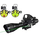 MidTen Riflescope Combo 4-12x50EG Dual Illuminated Optics & IIIA/2MW Laser Sight & 4 Holographic Reticle Red/Green Dot Sight & 20mm Scope Mount