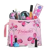 Playkidz Real Washable Play Make Up Set for Princess - Kids Makeup Kit for Girls Non Toxic - Full Makeup Dress Up Set with Bag. (11 PC)