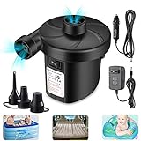 Air Pump for Air Mattress, Air Mattress Pump for Inflatables, Quick Fill Inflator Deflator Air Pump Perfect for Outdoor Camping Inflatable Boat Blow Up Pool Water Toy Car Air Bed