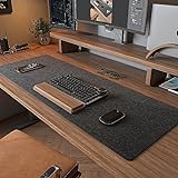 Felt Desk Pad | Computer Mat for Desk(36x12Inches) | Large Felt Desk Mat for Keyboard and Mouse | Dark Grey