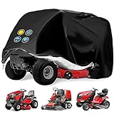 Riding Lawn Mower Cover Waterproof Tractor Covers Fits Decks up to 54',Heavy Duty 420D Polyester Oxford Durable, UV, Dust, Dirt, Water Resistant Cover for Rider Garden Tractor 72'L x 54'W x 46'H Black
