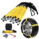 10 Pcs Snow Tire Chains for Car, Adjustable Snow Cable Chains Universal Fit for Most Car/Jeep/Truck/SUV, Width 185-295mm/7.2-11.6 inches