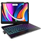 typecase iPad 11 Pro Case with Keyboard: (11-inch, 2022) - 360° Rotatable Wireless Keyboard Case - 10 Colors Backlight & Pencil Holder for iPad Pro 11 4th & 3rd & 2nd & 1st Gen & iPad Air 10.9 - Black