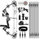 DOBEWOW Compound Bow and Arrow Kit for Adult and Youth Hunting Bow Archery Set with 10 Arrows 15-45 Lbs, Fully Adjustable for Women Men and Youth,310 FPS Speed, 5 Pin Sight,Bow Release…