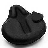 ANZOME Bike Seat Cushion, Exercise Bike Seat Cover, Wide Foam & Extra Soft Gel Bike Seat Cushion for Women Men Everyone, Fits Cruiser and Stationary Bikes, Indoor Cycling(Waterproof Case Included)