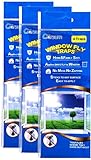 Garsum Window Fly Traps Indoor, Fly Paper Bug Sticky Strips, House Fly Killer Window Decal Non-Toxic,4 Piece per Pack Total 12 Pices