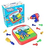 Educational Insights Design & Drill ABCs & 123s, 90 Pieces with Electric Drill Toy, Preschool Kindergarten Classroom Essentials, Ages 3+