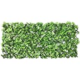 Expandable Faux Ivy Privacy Fence Screen Stretchable Artificial Hedge Single Sided for Balcony Patio Garden (1PC, Grape)…
