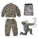 3D Leafy Suit for Men, Deer and Turkey Hunting Ghillie Suit Bowhunting Gilly (NWTF Mossy Oak Obsession Camo, L/XL)