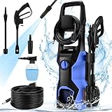 mrliance 3500 Electric Pressure Washer, Professional Electric Pressure Cleaner Machine with Adjustable Spray Nozzles, 500ml Foam Cannon, 20 Ft Hose & 35 Ft Wire, IPX5 Car Wash Machine/Car/Driveway