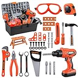 Kids Tool Set – Zealous 45 PCS Toddler Tool Set with Tool Box & Electronic Toy Drill, Pretend Play Kids Tools for Boys Girls Ages 3 , 4, 5, 6, 7 Years Old