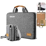 Laptop Case 15.6 Inch Briefcase Military-Grade Protection with Detachable Belt Bag, Compatible All Model of 15-16 Inch MacBook Pro and Most Popular 15.6 Inch Notebooks Chromebooks (Gray Black)