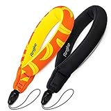 Ringke Waterproof Float Strap (2 Pack), Underwater Floating Strap, Wristband, Hand Grip, Lanyard Compatible with Camera, Phone, Key and Sunglasses (Banana & Black)