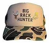 Big Rack Hunter Trucker Hat, Hunting Camo Ballcap with Breathable Mesh Back, Adjustable Strap, Funny Camouflage Snapback for Men