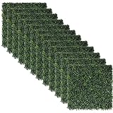 DOEWORKS 12PCS Artificial Boxwood Hedges Panels, 20' x 20' Faux Plant Ivy Fence Wall Cover, Outdoor Privacy Fence Screening Backdrop Garden Yard Party Decoration