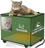Clawsable Waterproof & Easy Assembly Cat House for Outdoor Cats in Winter, Heated or Unheated Elevated Insulated Feral Cat House, Weatherproof Cat Shelter for Barn Stray Cat (Heated, M:17'x13'x13')