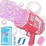 Bubble Machine Gun with 𝟮 𝗕𝗮𝘁𝘁𝗲𝗿𝗶𝗲𝘀 & 𝟭𝟭𝟬𝟬𝗺𝗹 𝗕𝘂𝗯𝗯𝗹𝗲 𝗦𝗼𝗹𝘂𝘁𝗶𝗼𝗻 - 132 & 73 Holes Bazooka Bubble Gun - Toy for Girl Boy Adult, Outdoor Gift for Birthday Wedding Kids Party