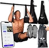 Vikingstrength AB straps - Premium Padded Home Gym Exerciser Ab Slings pair for pull up bar - Hanging Leg Raiser Fitness for six pack - Workout Equipment for Men & Women + Bonus Bag