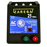 Zareba EAC25M-Z AC Powered Low Impedance electric Fence Charger - 25 Miles, Plug-In Electric Fence Energizer, Contain Animals, Keep Out Predators