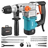 Berserker 1-1/8' SDS-Plus Rotary Hammer Drill with Safety Clutch,9 Amp 3 Functions Corded Rotomartillo for Concrete - Including 3 Drill Bits,Flat Chisel, Point Chisel,Carrying Case