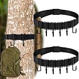 YUNVI 2 Pack Treestand Strap Gear Hangers with Hooks,Hunting Tree Stand Bow & Gear Hanger,Saddle Hunting and Gear Equipment Hanger,Tree Stand Accessories Strap for Bow Arrows Bag