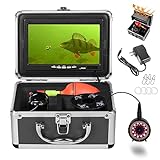MOQCQGR Underwater Fishing Camera, Portable Video Fish Finder wiht 7 inch HD Monitor 1200TVL Camera, 12pcs IR and 12pcs LED White Lights for Ice,Lake and Boat Fishing