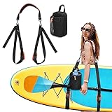 GOBUROS Paddle Board Carrying Strap, Adjustable SUP Kayak Carry Strap with Detachable Storage Bag and Metal Hardware for Paddle boards, Surfboards, Long boards, Canoe and Kayaks