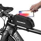 ROCKBROS Top Tube Bike Bag Bicycle Front Frame Bag Bike Accessories Pouch Compatible with iPhone 14/13/12 Pro Galaxy S22/S21