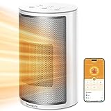 GoveeLife Smart Space Heater for Indoor Use, 1500W Fast Electric Heater with Thermostat, Wi-Fi App & Voice Remote Control, Small Heater Safety for Bedroom Home Indoors Office Desk Portable, White