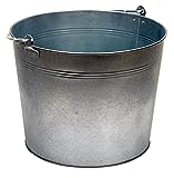 Vestil BKT-GAL-500 Galvanized Steel Bucket, 10-3/4' Depth, 5 gallon, 44 pound Capacity