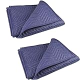 PONGHEI 2 Moving Blankets 40'x 72' Heavy Duty Packing Blankets for Moving Shipping Thick Furniture Wrapping for Moving Supplies Professional Quilted Shipping Blankets