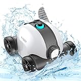 AIPER Cordless Robotic Pool Cleaner, Pool Vacuum with Upgraded Dual-Drive Motors, Auto-Dock Technology, Up to 90 Mins Cleaning for Above/In-ground Pools with Flat Floor Up to 861 Sq Ft-2022 Upgraded