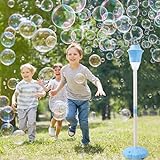 AIERSA Bubble Machine Automatic,Height 47 Inches Vertical Bubble Machine for Parties, Outdoor Battery Bubble Maker with Lights,No Spill Bubble Blower Machine for Wedding Kids Toddlers Birthday Party