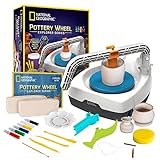 NATIONAL GEOGRAPHIC Pottery Wheel for Kids – Complete Kit for Beginners, Plug-In Motor, 2 lbs. Air Dry Clay, Sculpting Clay Tools, Apron, Patented Design, Craft Kit (Amazon Exclusive)