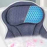 Spa Cushion for Tub,Bath Pillow Luxury Bathtub Pillow，Bath Tub Pillow Headrest with Soft 4D Mesh Fabric and Non-Slip Suction Cups+4 Strong Suction Cups, Great Spa Gifts Bathtub Accessories