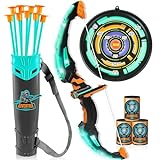 JOYIN Kids Bow and Arrow Set, LED Light Up Archery Toy Set with 9 Suction Cup Arrows, Target & Arrow Case, Indoor and Outdoor Hunting Play Gift Toys for Kids, Boys & Girls Ages 3-12